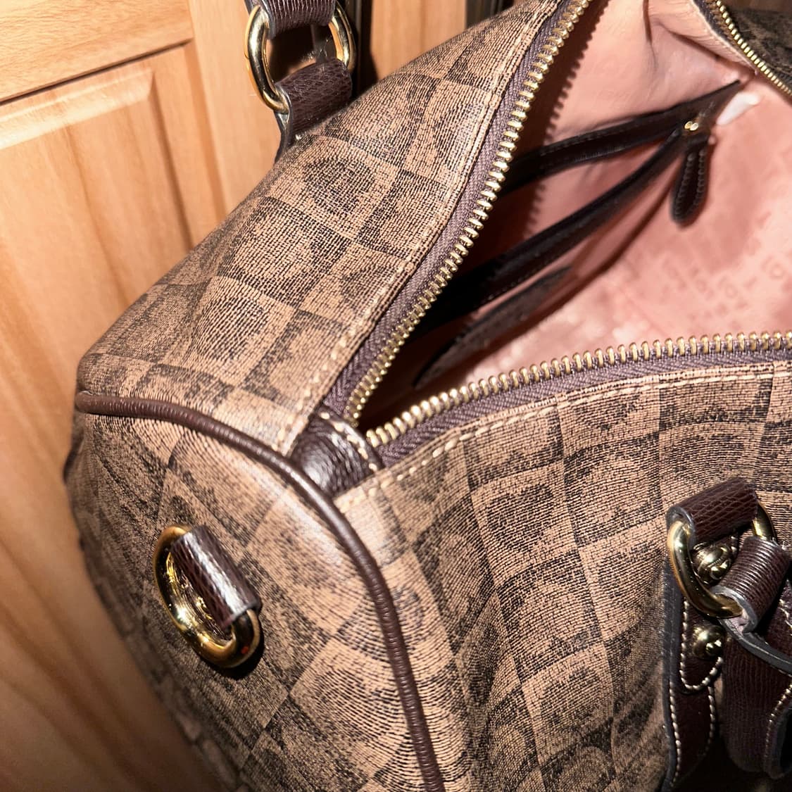 LOVCAT 러브캣 오네갸루 하트 패턴 토트백 보스턴백 모노패턴 빈티지 상품이미지7