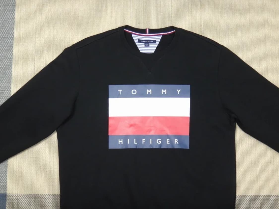 (XL) 타미힐피거 빅프린팅 기모 맨투맨 티셔츠 상품이미지4