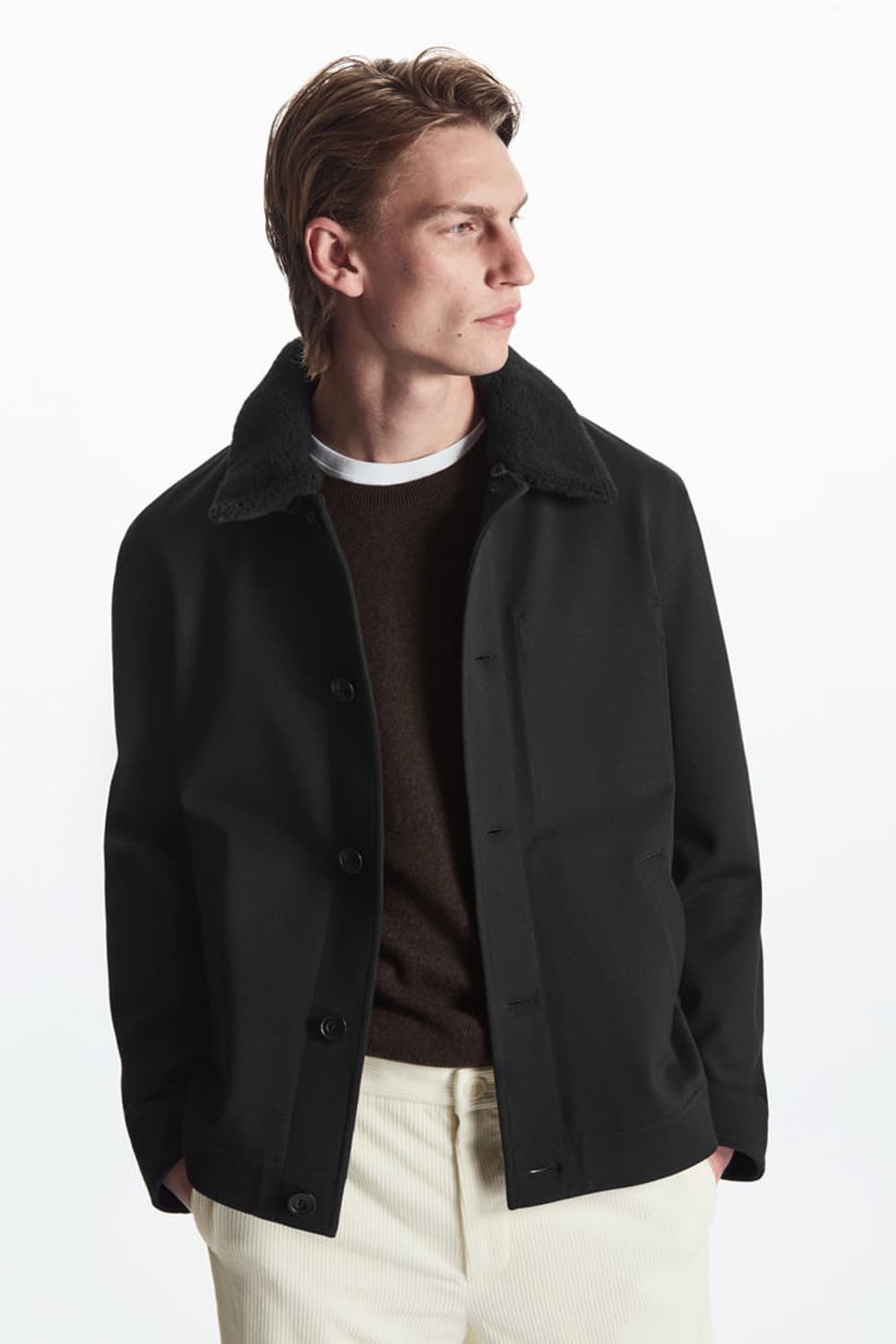 COS 디태처블 칼라 트윌 재킷 size L 상품이미지1