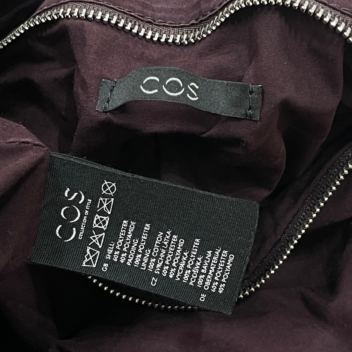 COS 코스 드레이프드 패딩 숄더백 가방 버건디 마룬 레드 상품이미지5