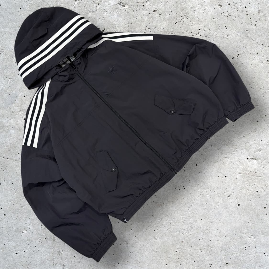 [M] 아디다스 후드 바람막이 블랙 트레포일 B725 상품이미지2