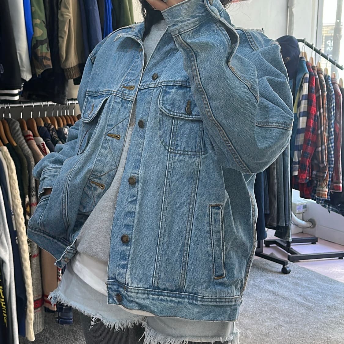 랭글러 USA 90s 연청 트러커 데님 자켓XL 상품이미지1