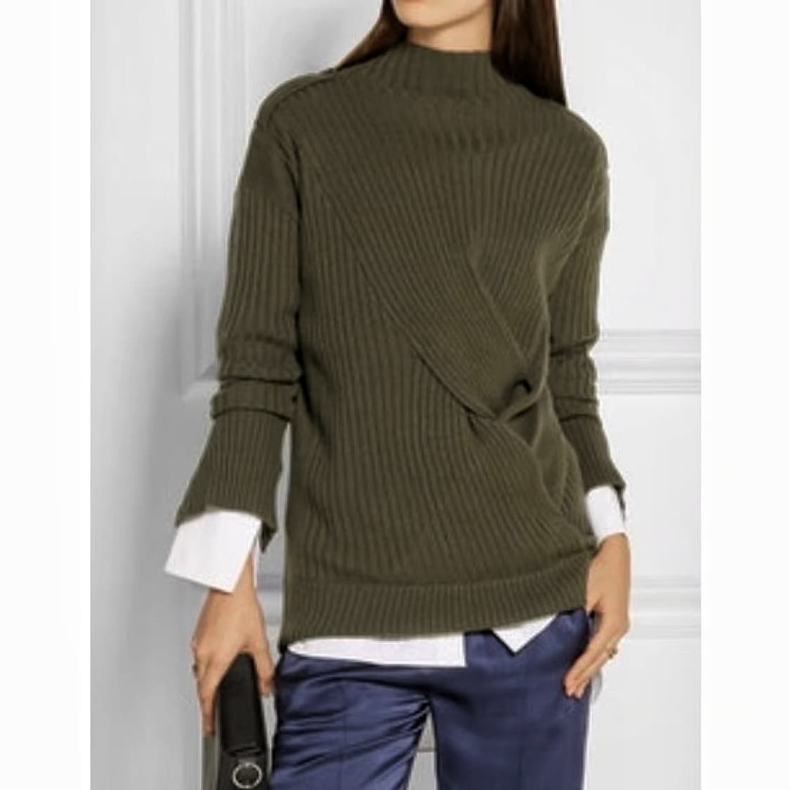 랙앤본 메리노울 모크넥 트위스트 니트 상품이미지1