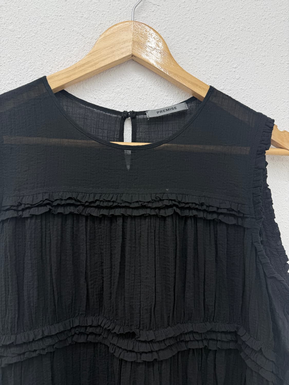 빈티지 PREMISE 블랙 프릴 레이어드 슬리브리스 상품이미지3
