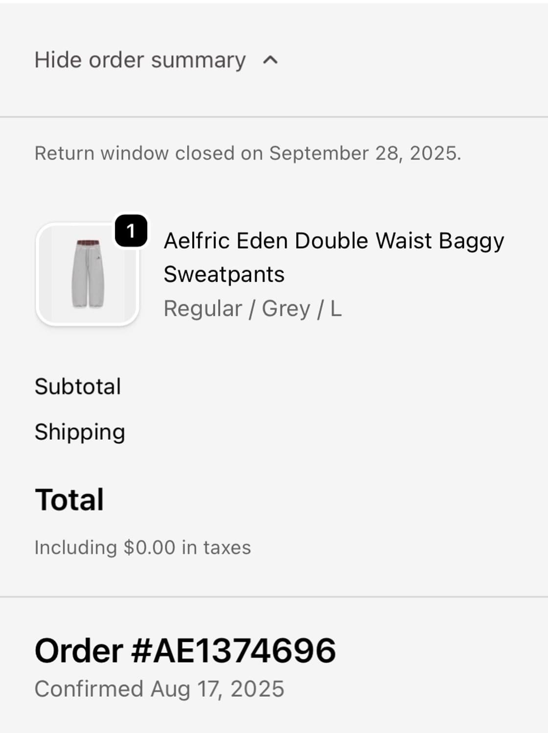 aelfric eden 더블 웨이스트 배기 스웨트팬츠 상품이미지3