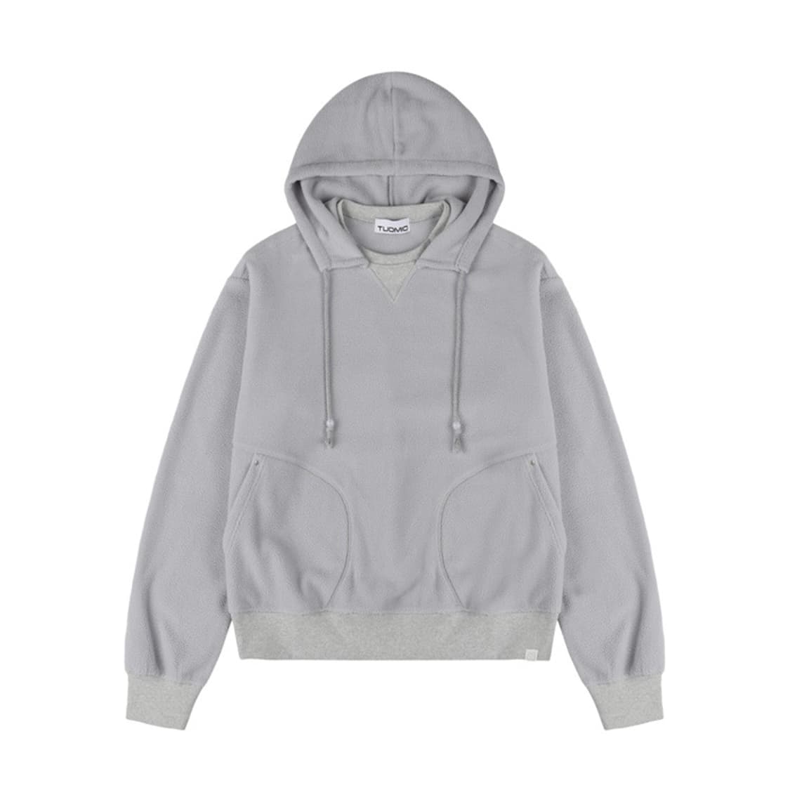 뚜오미오 오버사이즈 플리스 후디 후드티 라이트 그레이 상품이미지2