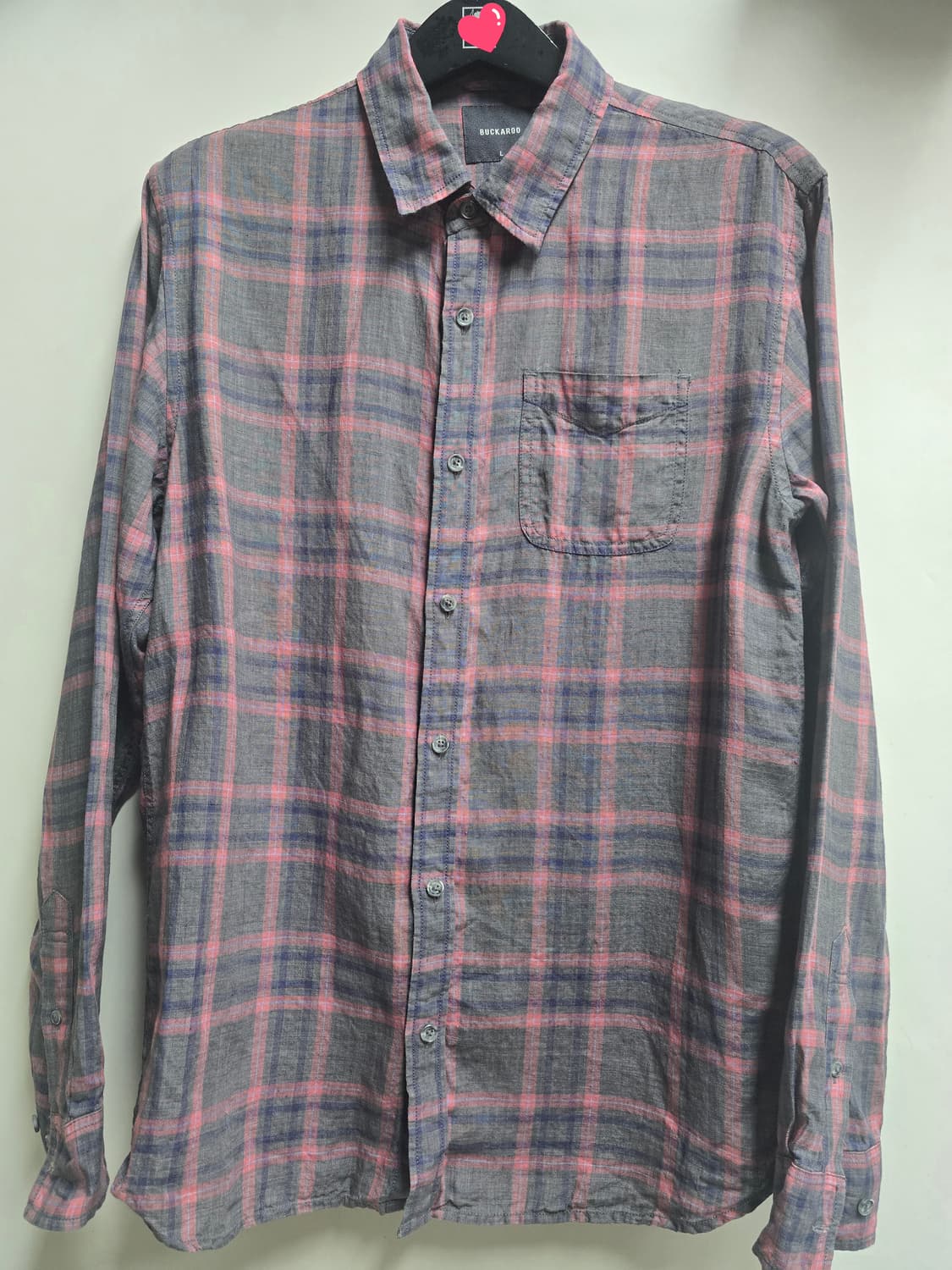 버커루 린넨 체크 셔츠 L 상품이미지1