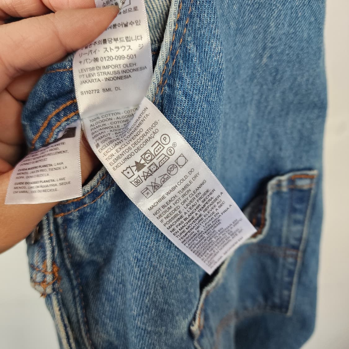 리바이스 데님 오버롤 청멜빵바지 상품이미지8