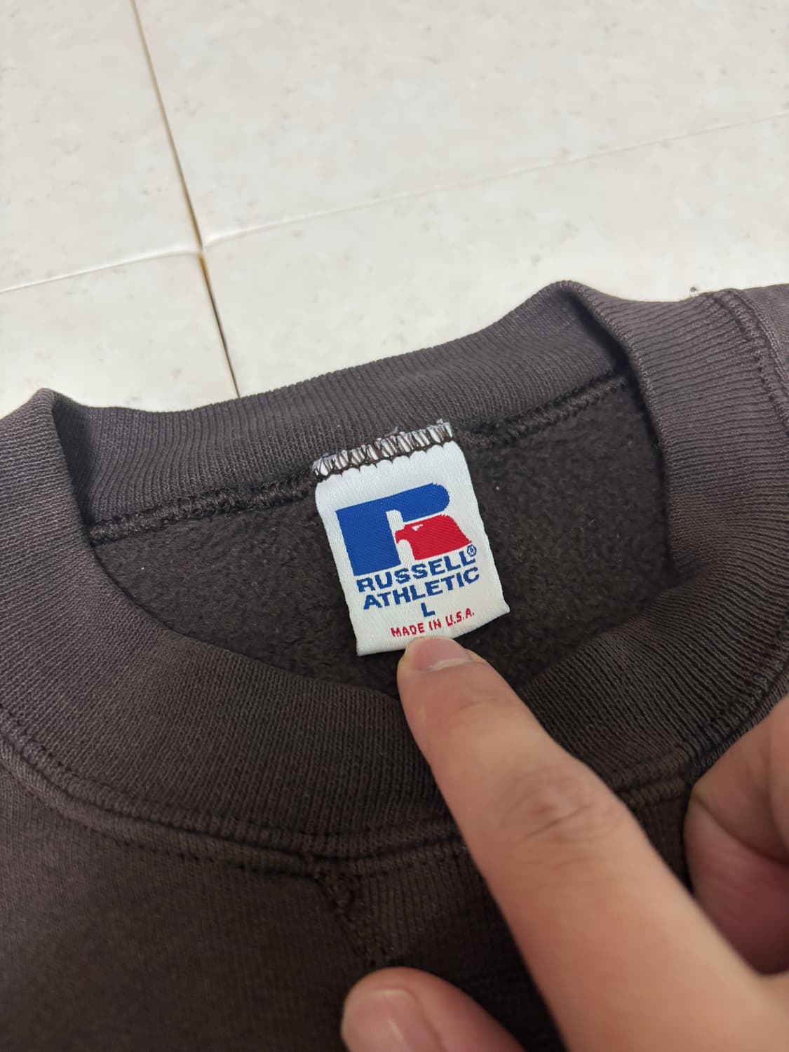 Usa 90s 러셀 애슬레틱 스웻셔츠 브라운 L size 상품이미지3