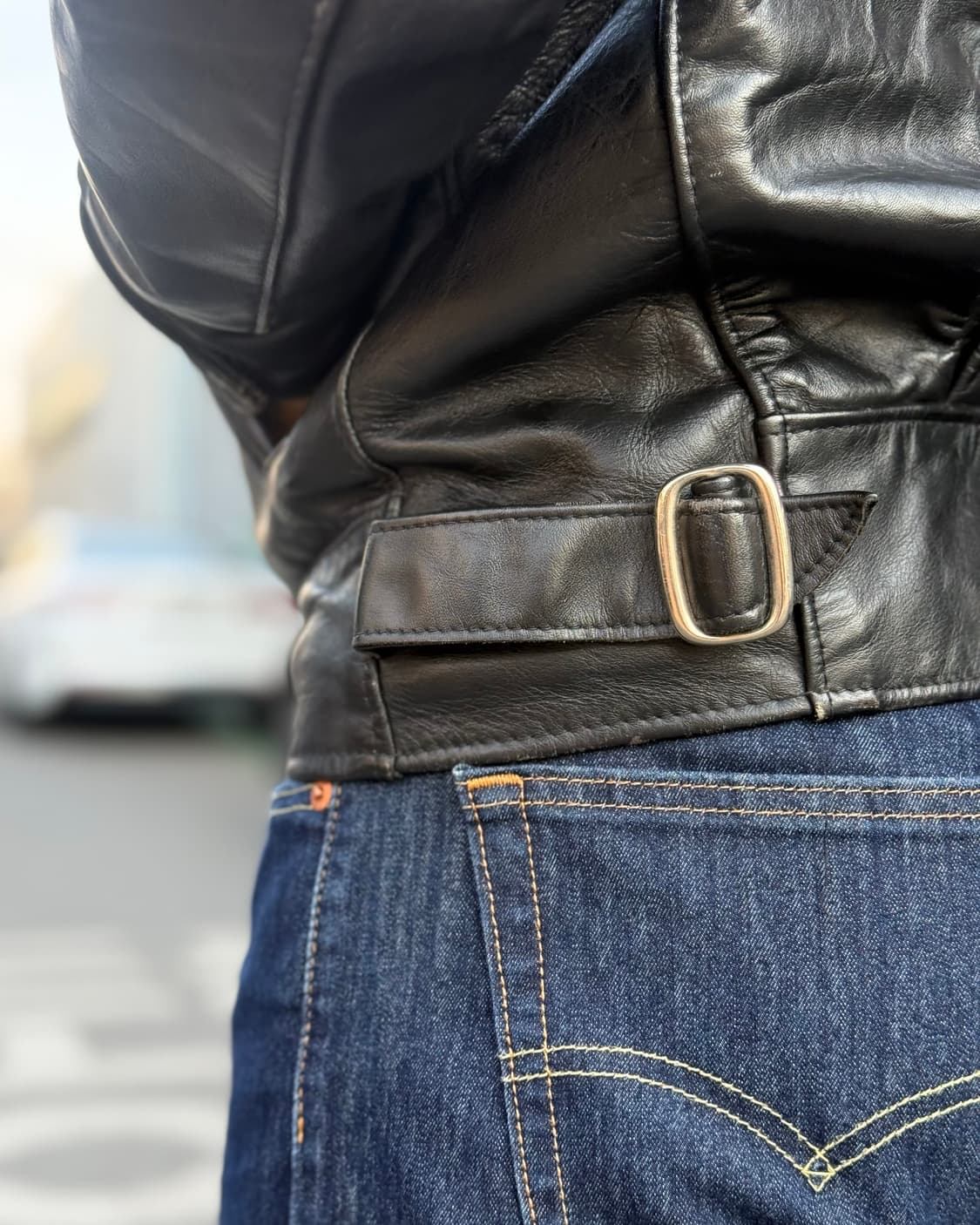 (레어) 80-90‘s 쇼트 카우하이드 640 싱글 라이더 자켓 42 상품이미지10