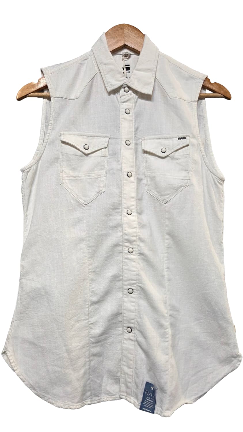 G-Star Raw 화이트 민소매 셔츠(XS/S/M) 상품이미지1