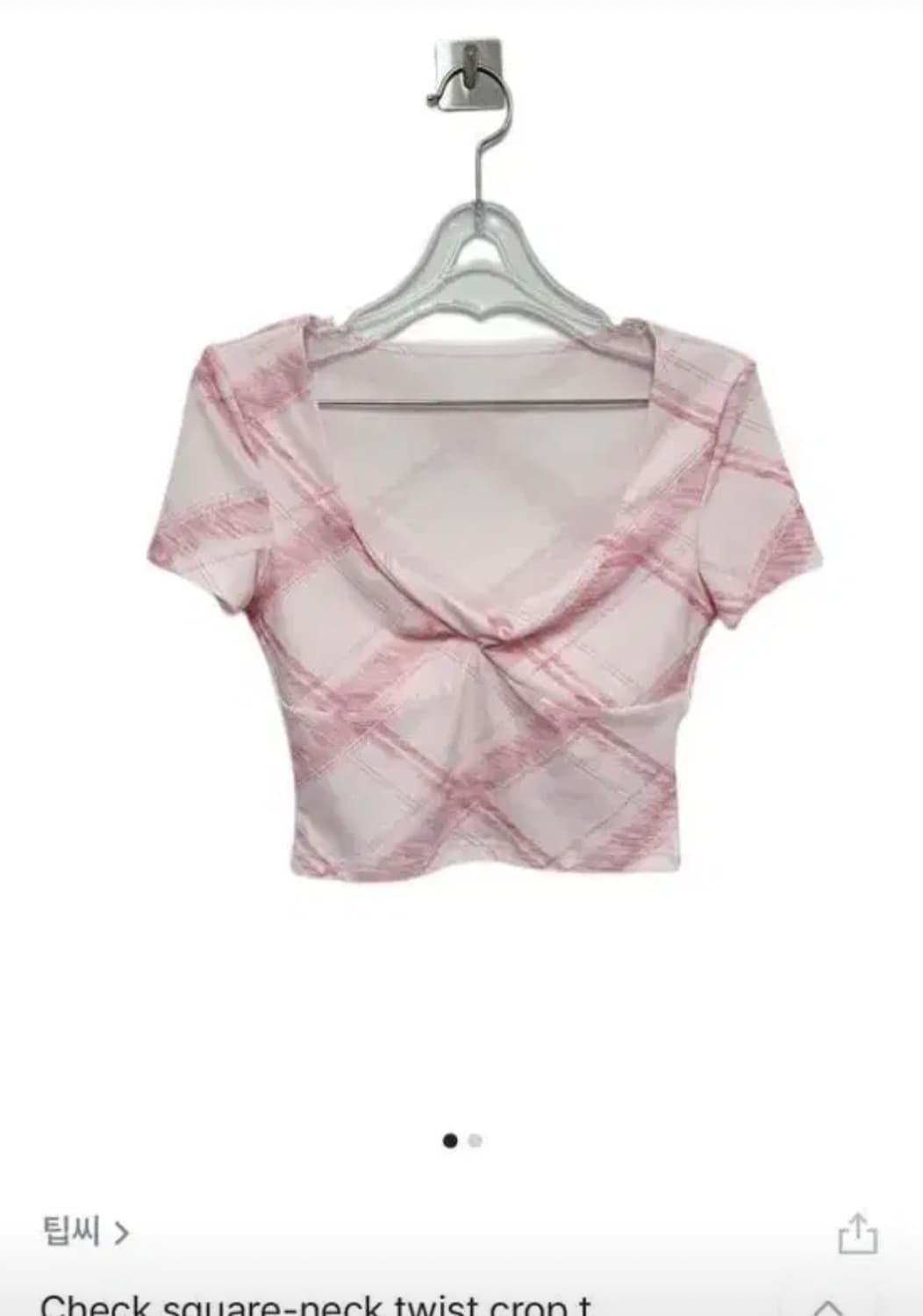 팁시 check spuare neck crop 상품이미지1