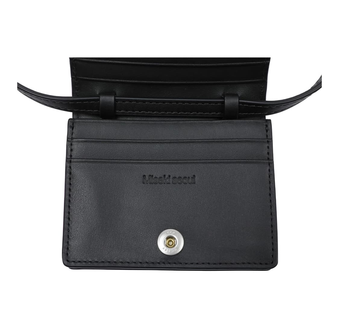 미세키서울 플리츠 월렛 크로스백 지갑 블랙 상품이미지2
