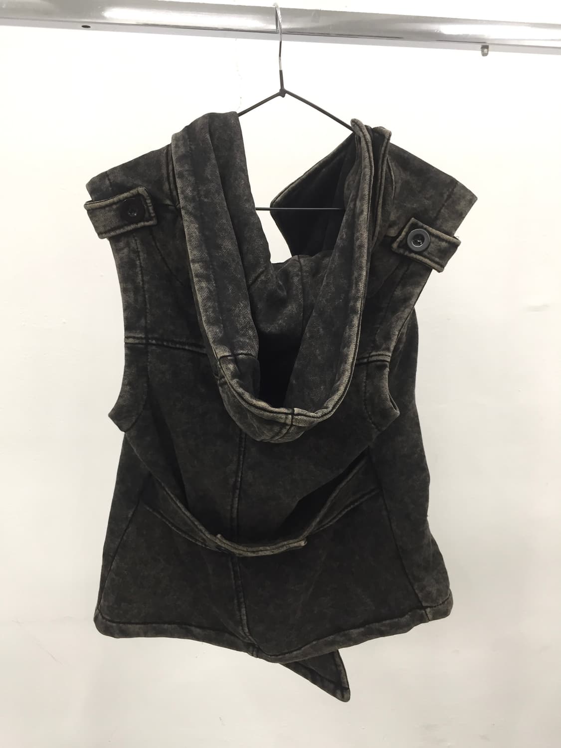 Big hood dusty charcoal cargo sleeveless 상품이미지6