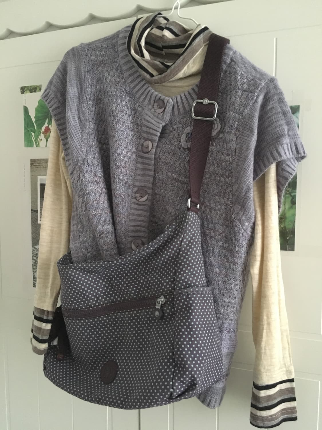 빈티지 키플링 도트 퍼플 포도 크로스백 희귀 보라 연두 상품이미지6