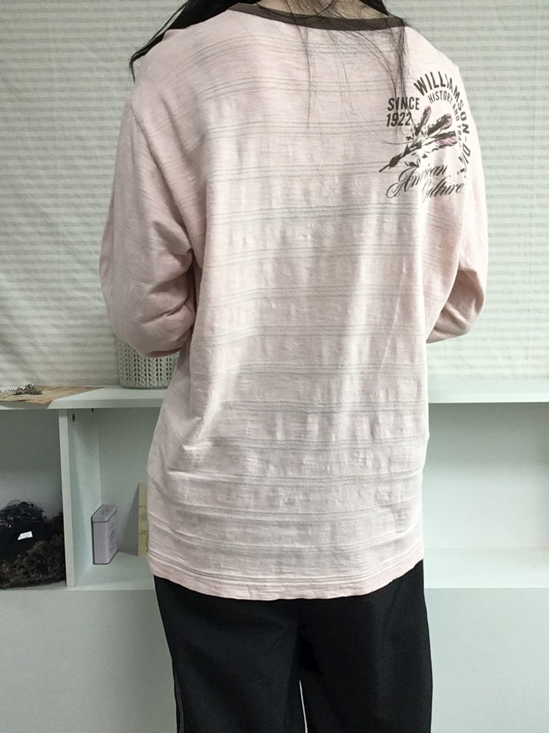 jpn vintage 핑크 브라운 레터링 긴팔 셔츠 y2k 갸루 일본빈티 상품이미지5