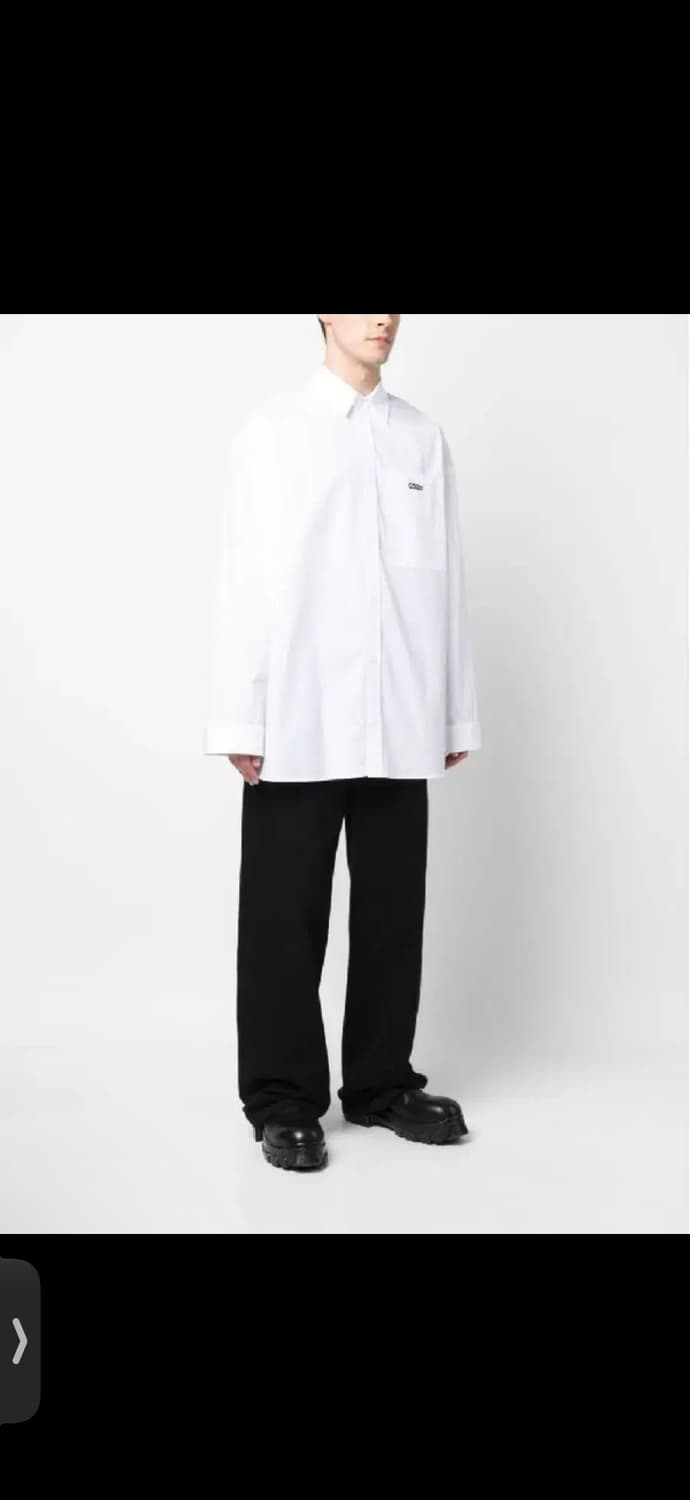 032C 백프린트 로고 포켓 셔츠 화이트 M 상품이미지3