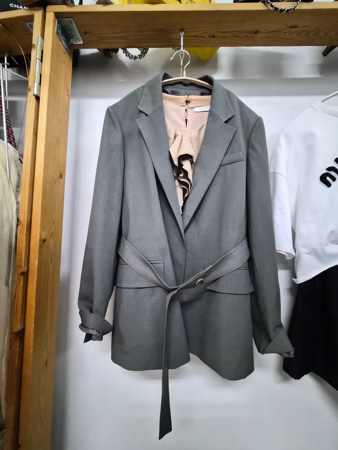 쉬즈미스 스판 벨티드 자켓 상품이미지1