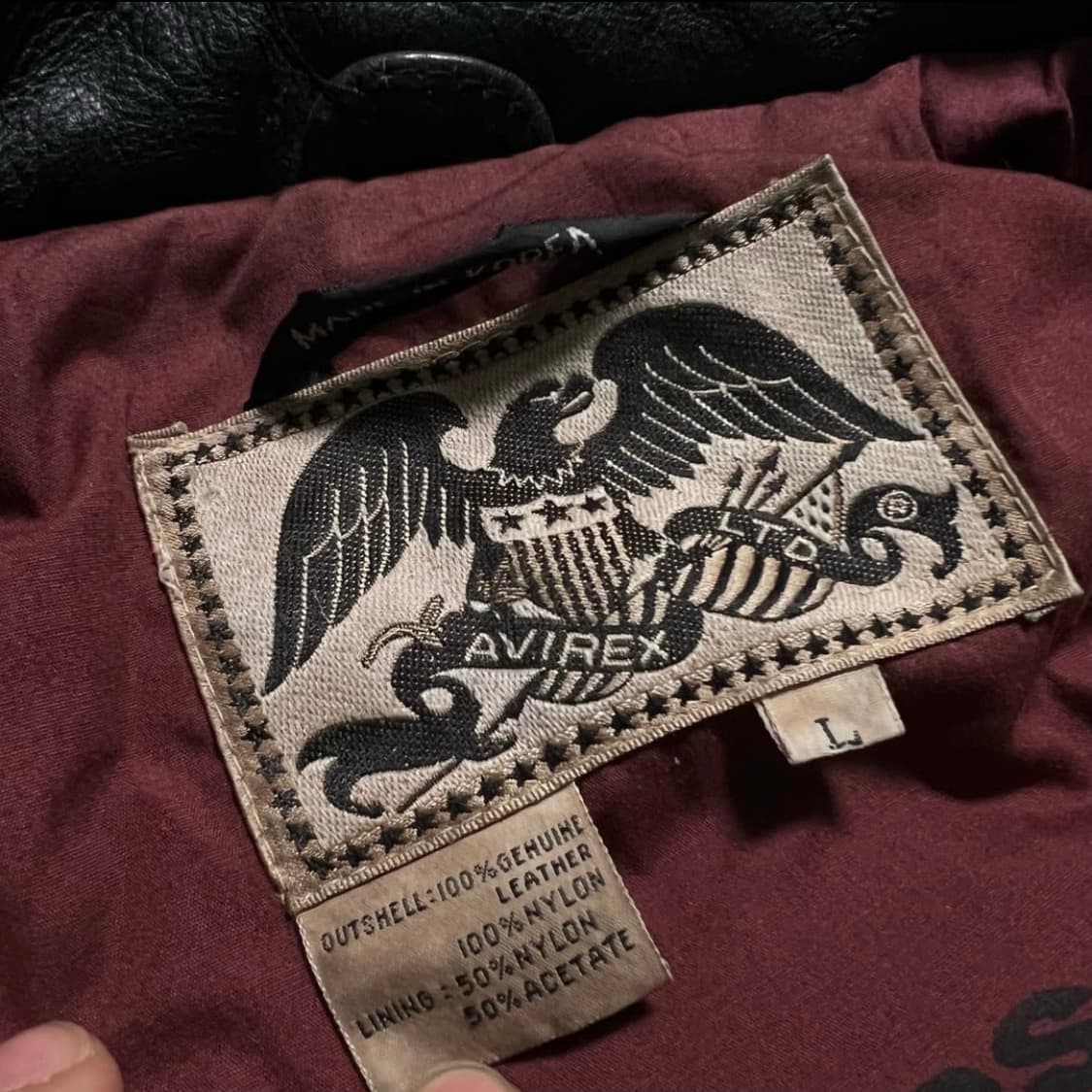 90's 아비렉스 소가죽 라이더 자켓 상품이미지7