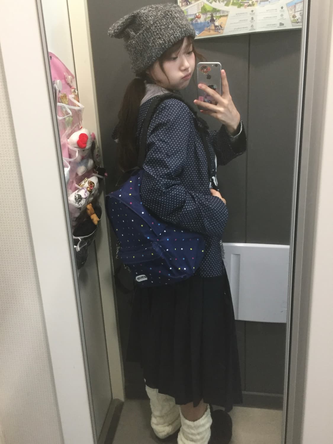 너드 니혼진 네코 도트 네이비 코디세트 상품이미지3