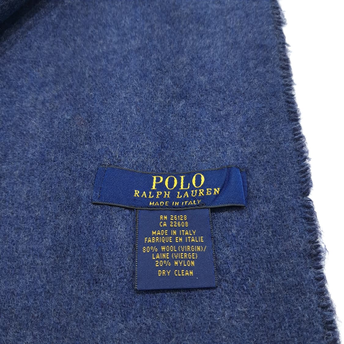 MX350 폴로 랄프로렌 다크네이비 로얄블루 양면 버진울 목도리 머플러 상품이미지6