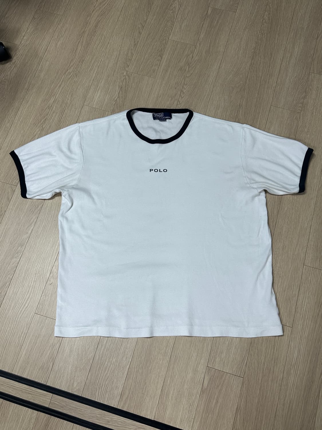 90s 싱글스티치 폴로 링거 티셔츠 (XL) 상품이미지1