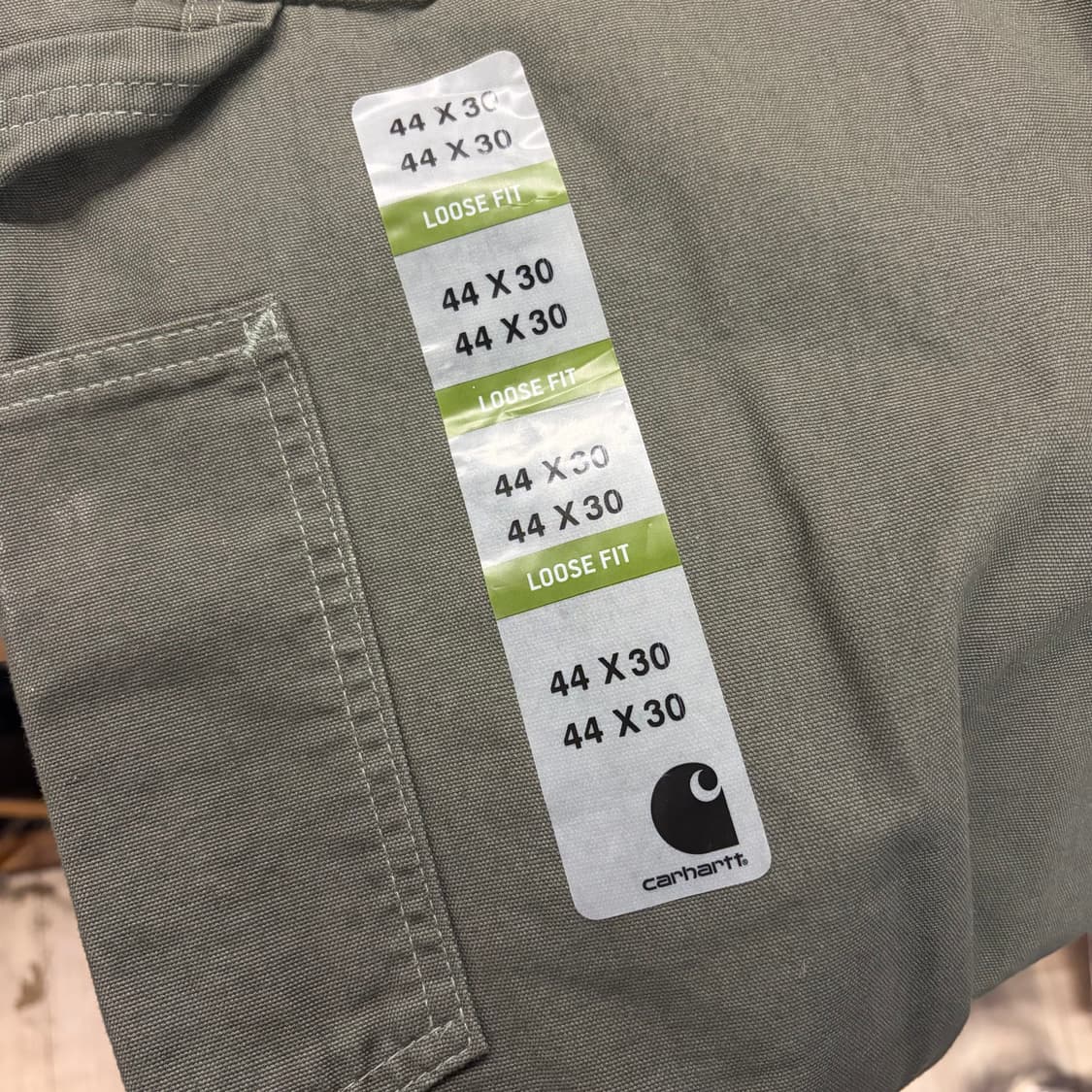 [44x30] 칼하트 빅사이즈 루즈핏 워크 팬츠 그린 새상품 C289 상품이미지5