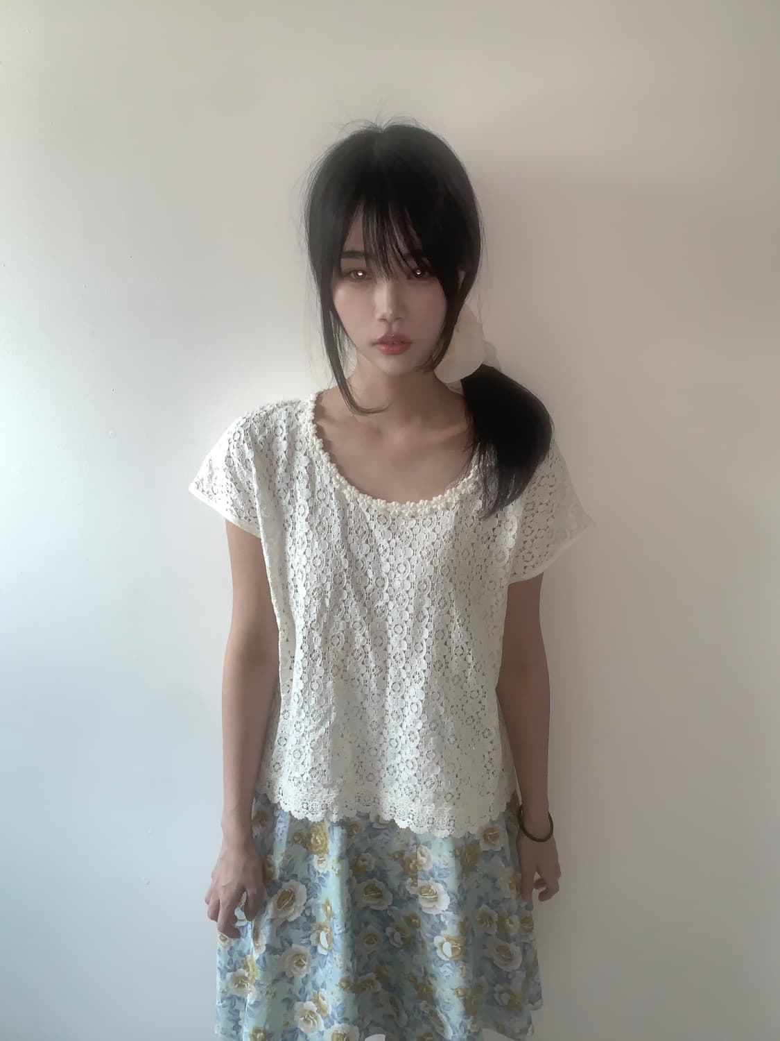 Floral long skirt(mint) 상품이미지3