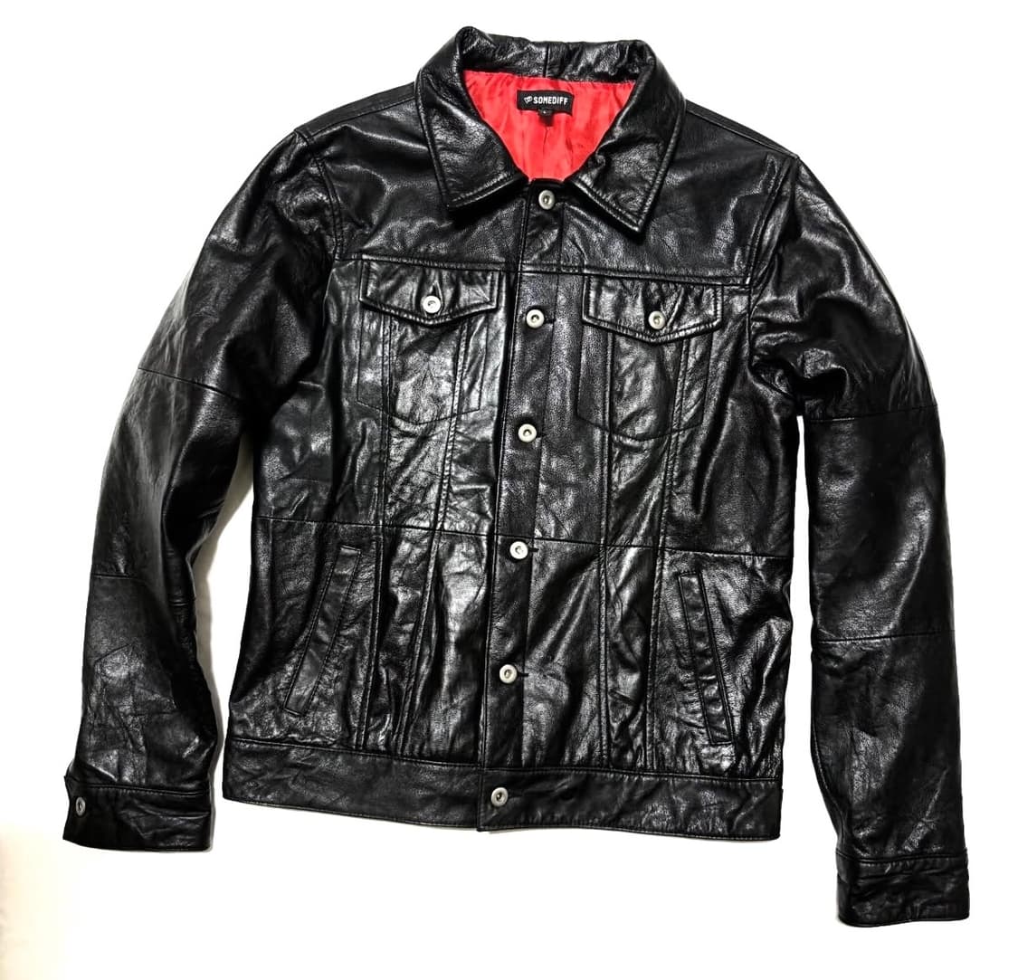 Somediff - 레더 트러커 자켓 상품이미지1