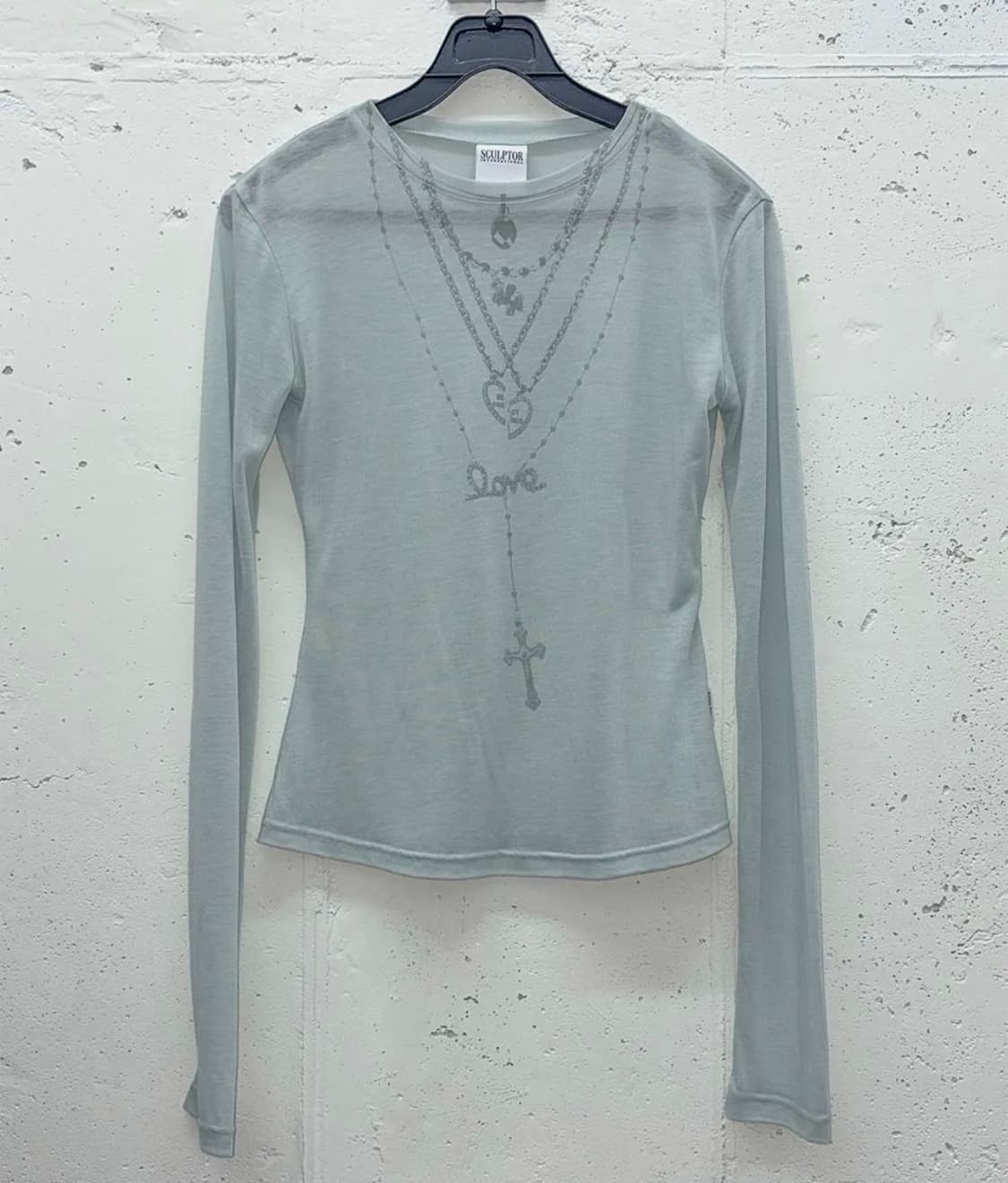스컬프터 Faux Necklace Tee Pale Blue xs 상품이미지1