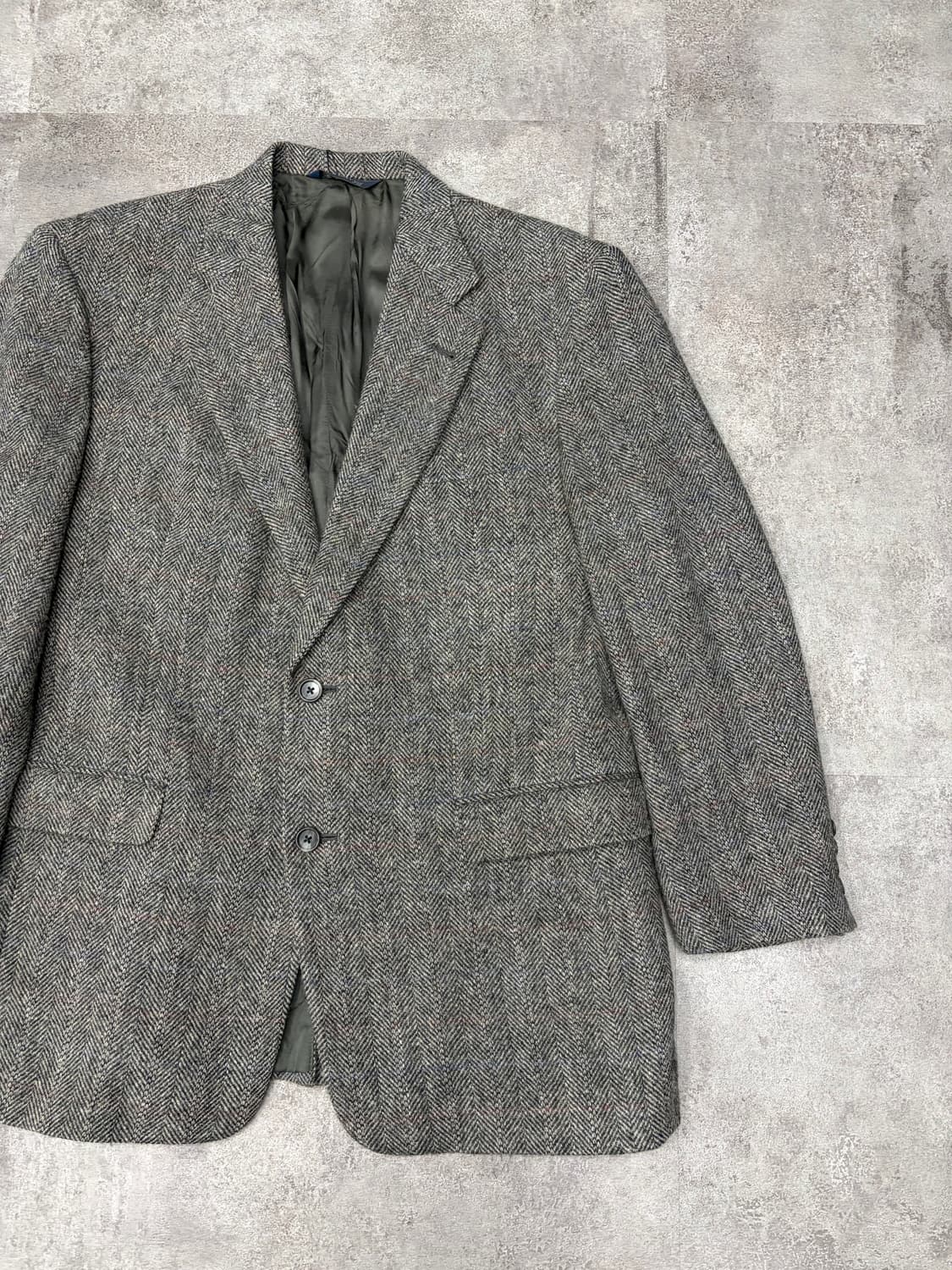 90s 버버리 헤링본 울 체크 자켓 상품이미지3