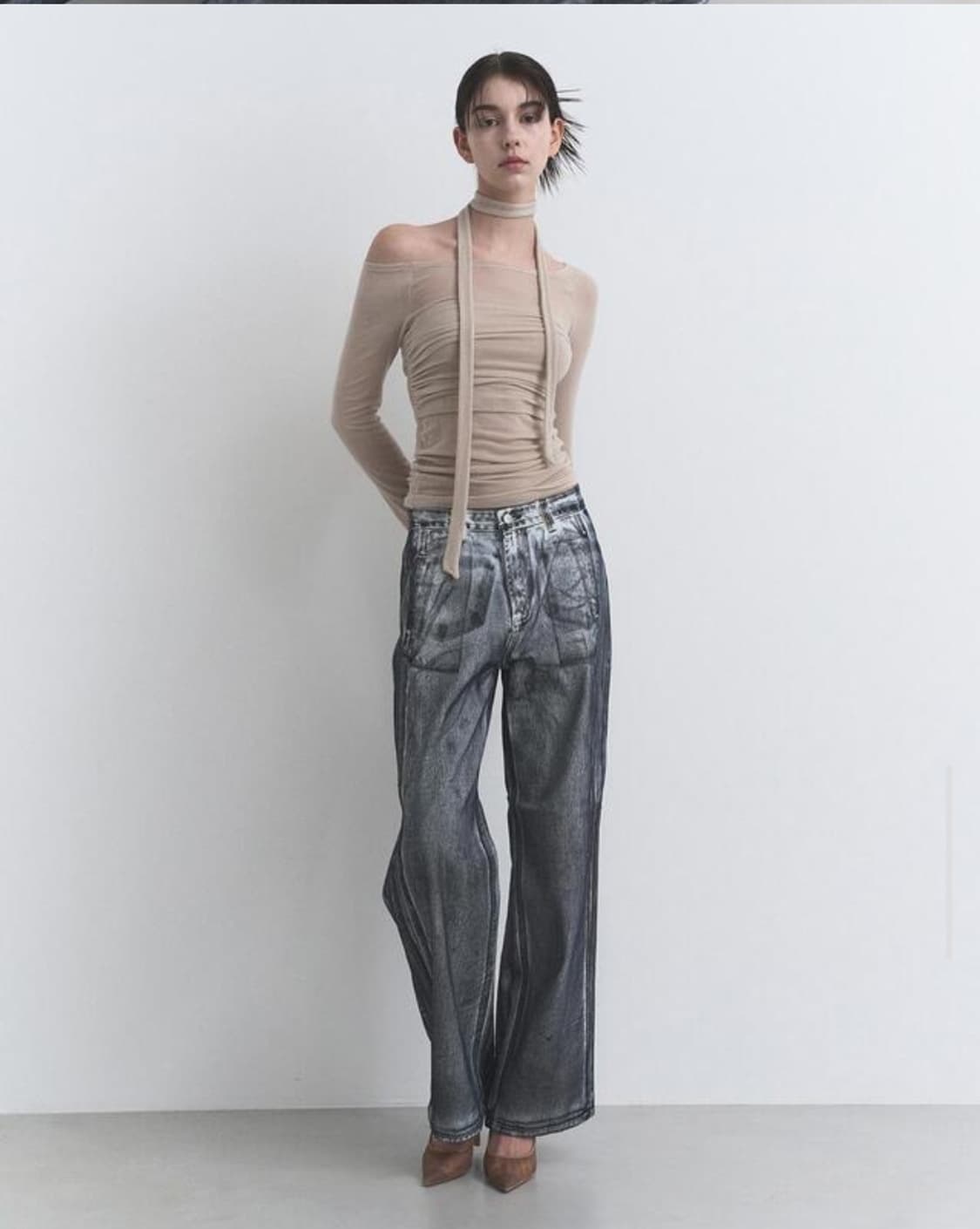 포르타 더티워싱 코팅팬츠 s 상품이미지1