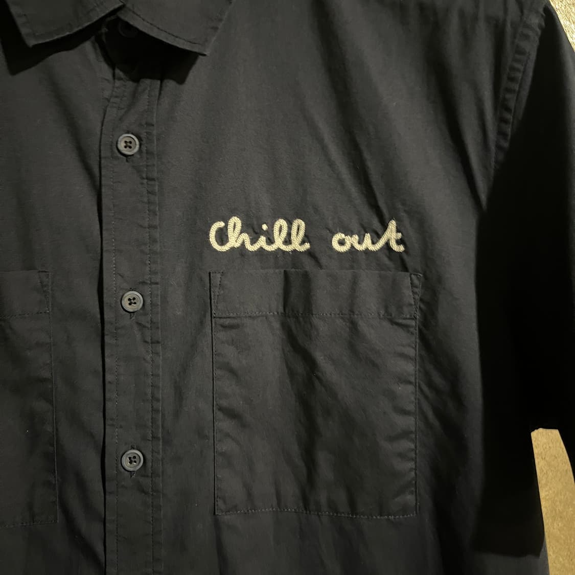 GU 반팔 셔츠 네이비 상품이미지2