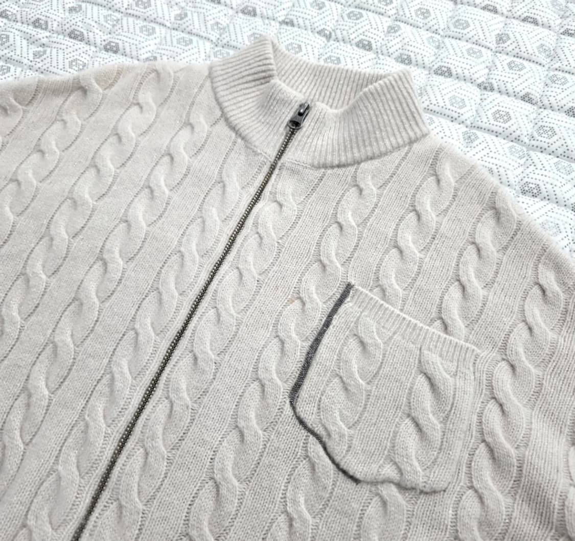 Brunello Cucinelli 캐시미어 꽈배기 집업 니트 95 상품이미지2