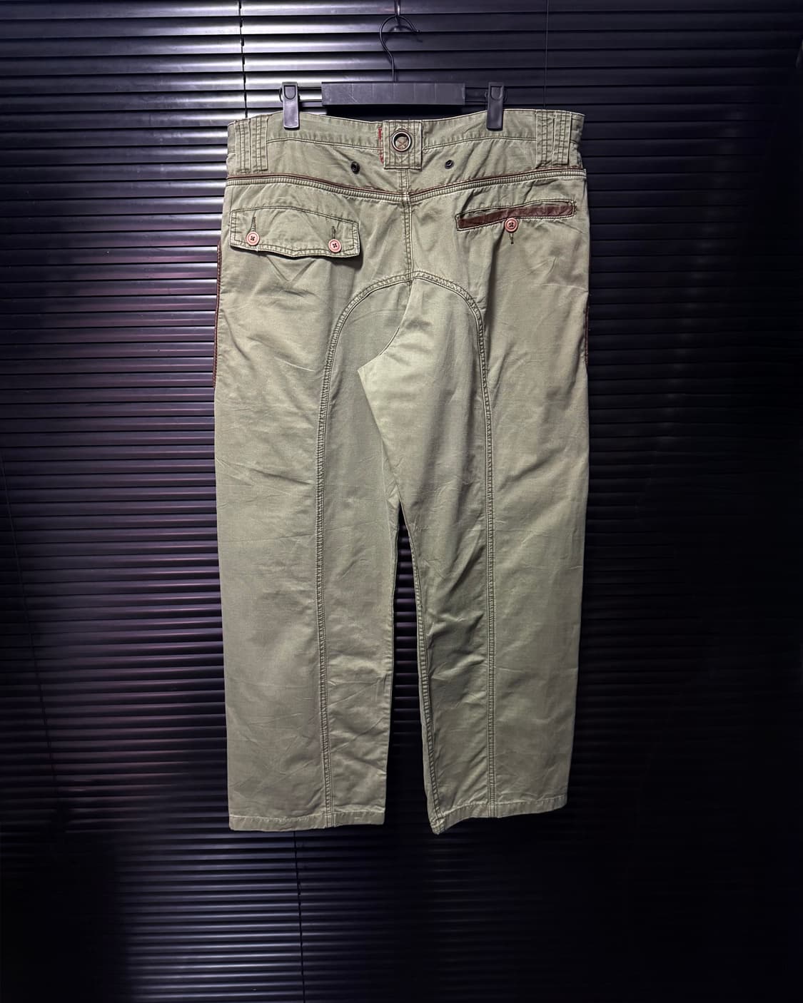 A.KURTZ 일본 밀리터리 워크 팬츠 멀티 포켓 카키 가죽 브라운 38 상품이미지6