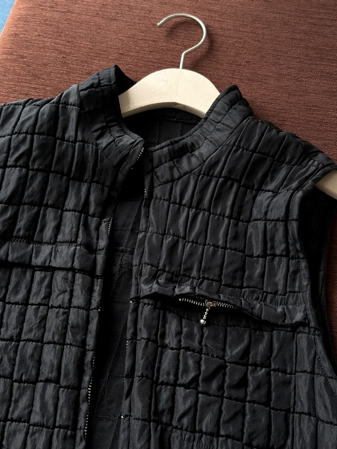 Washed poly quilted design vest 상품이미지2