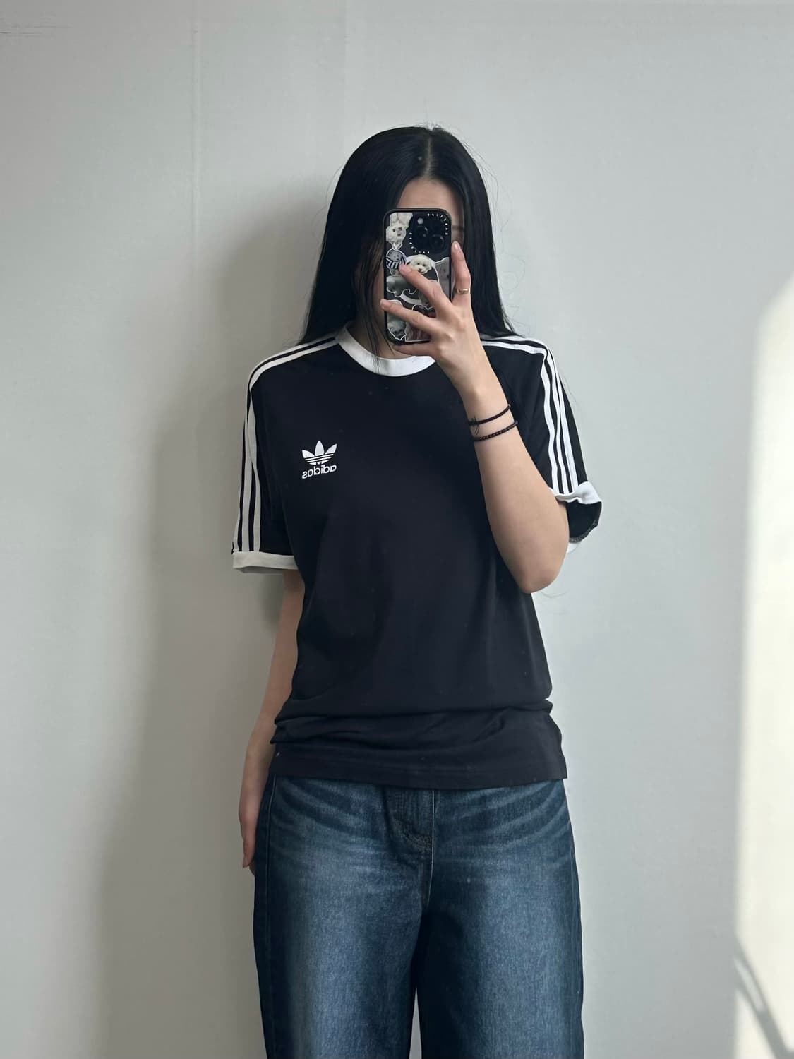 아디다스 블랙 사이드라인 링거 반팔 티셔츠  상품이미지1