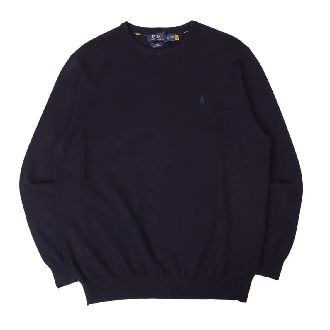 폴로 랄프로렌 QR 네이비 피마코튼 니트 스웨터 상품이미지1