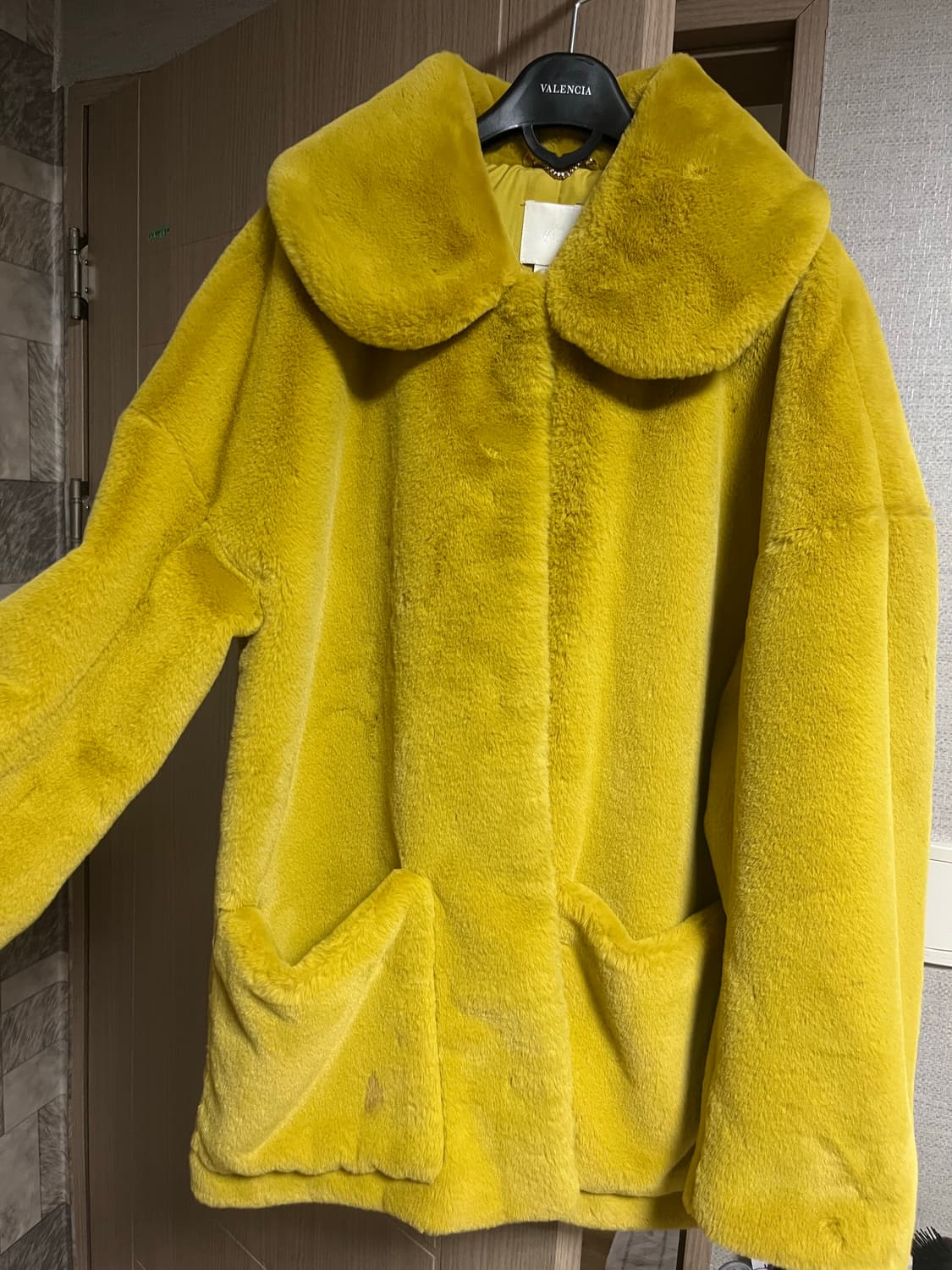 H&m 머스타드 빈티지 퍼 자켓 상품이미지2