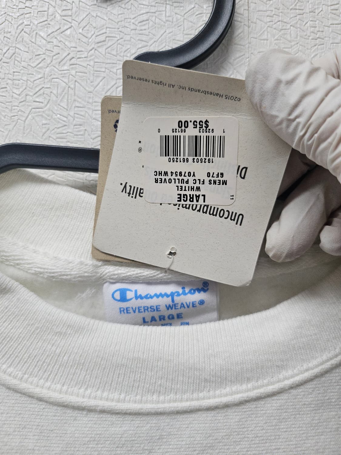 챔피온 리버스 위브 오버사이즈드 플록 스크립트 빅로고 L 상품이미지4
