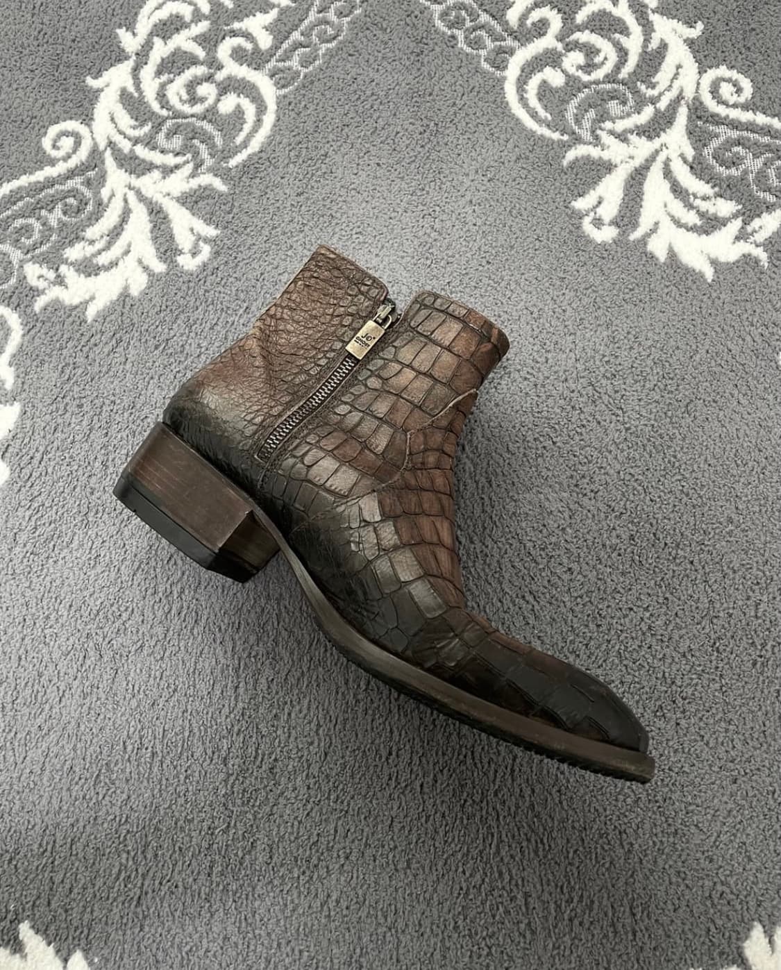 Jo Ghost Crocodile Pattern Ankle Boots 상품이미지1
