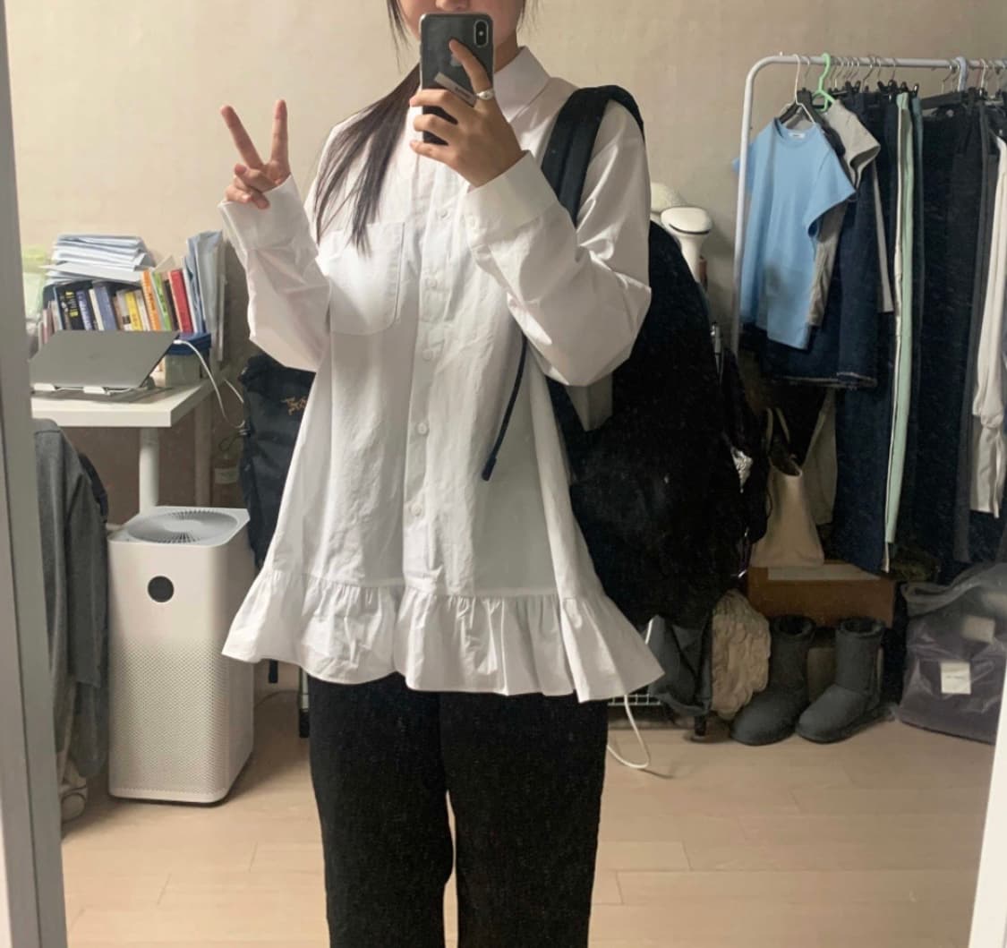 솔브 셔츠 프릴 원피스  상품이미지1