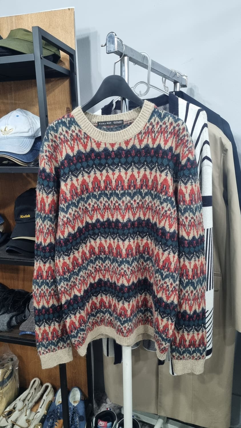 크리스마스템)) 자라맨 알파카 울혼방 무늬니트 100size 상품이미지1