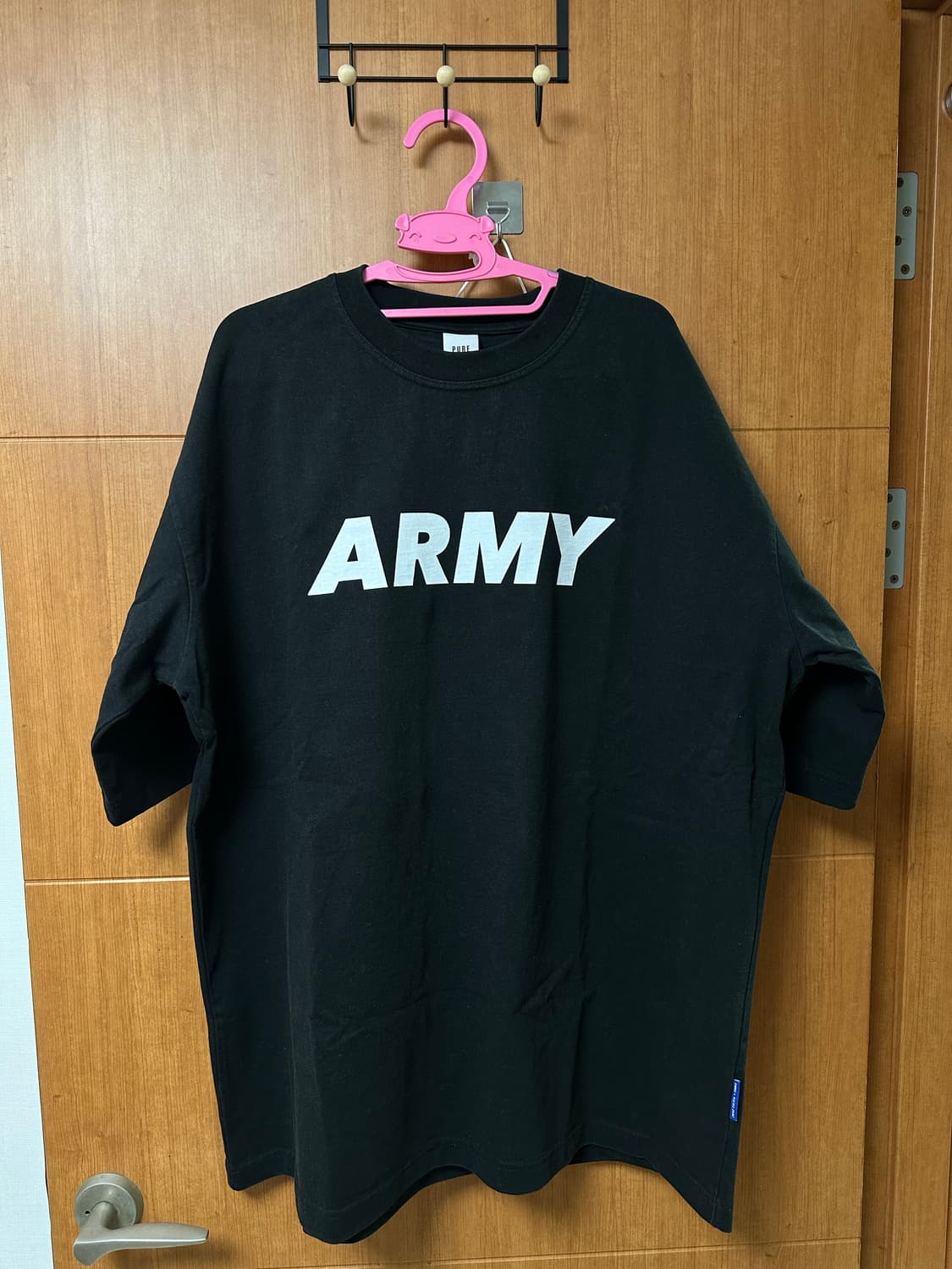 [Free] ARMY 보세 빅사이즈 티셔츠 블랙 상품이미지1