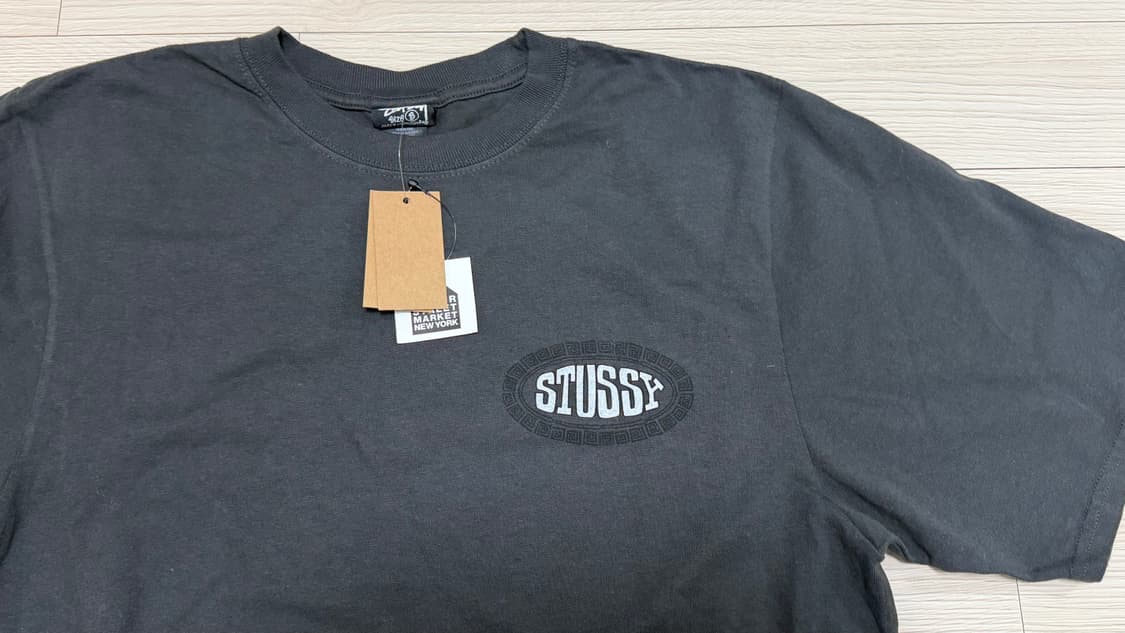스투시 타일 오벌 피그먼트 다이드 티셔츠 페이디드 블랙 상품이미지3