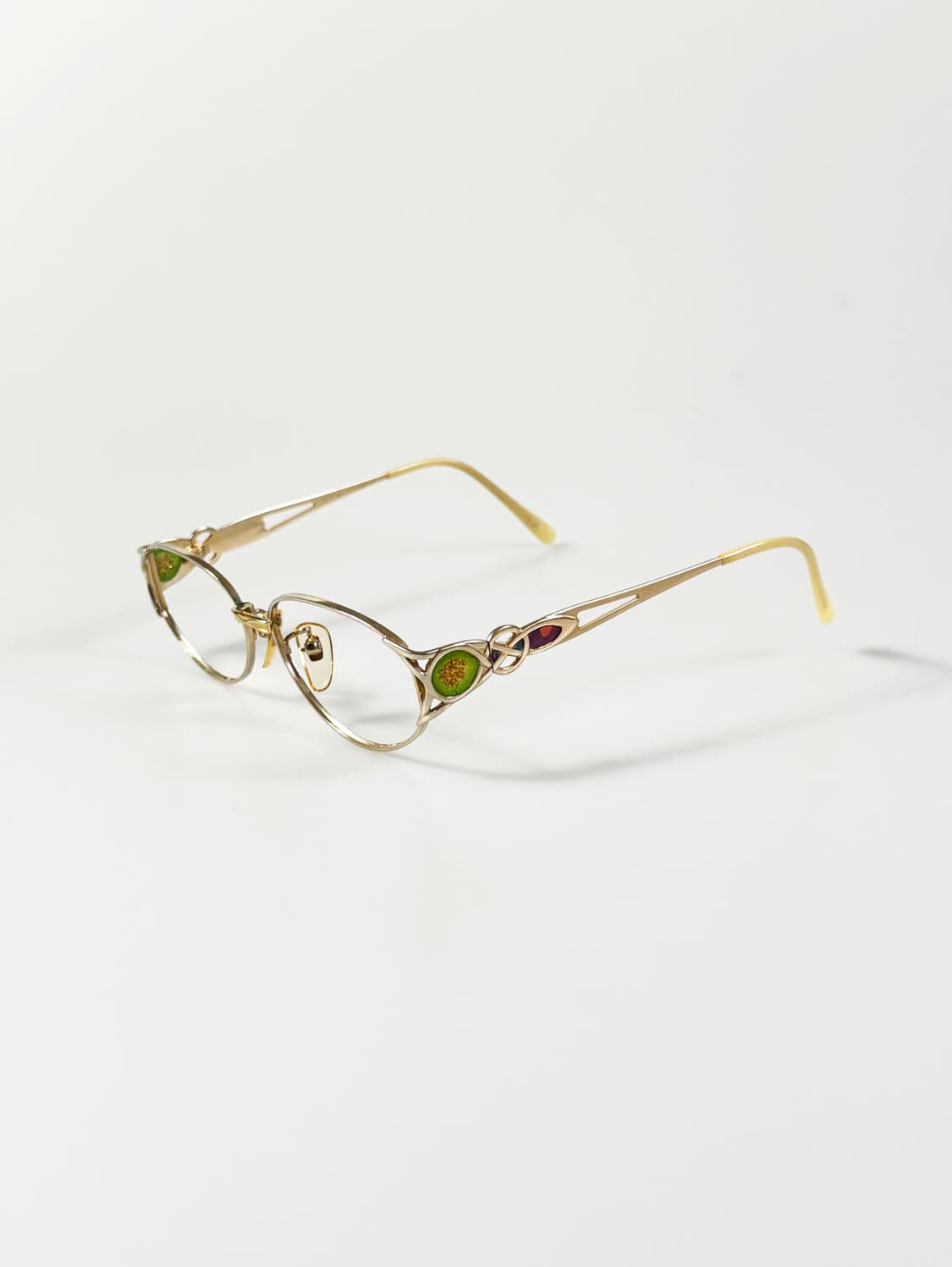 90s P.S.C 골드 오벌 메탈 슬림 프레임 빈티지 안경 상품이미지3