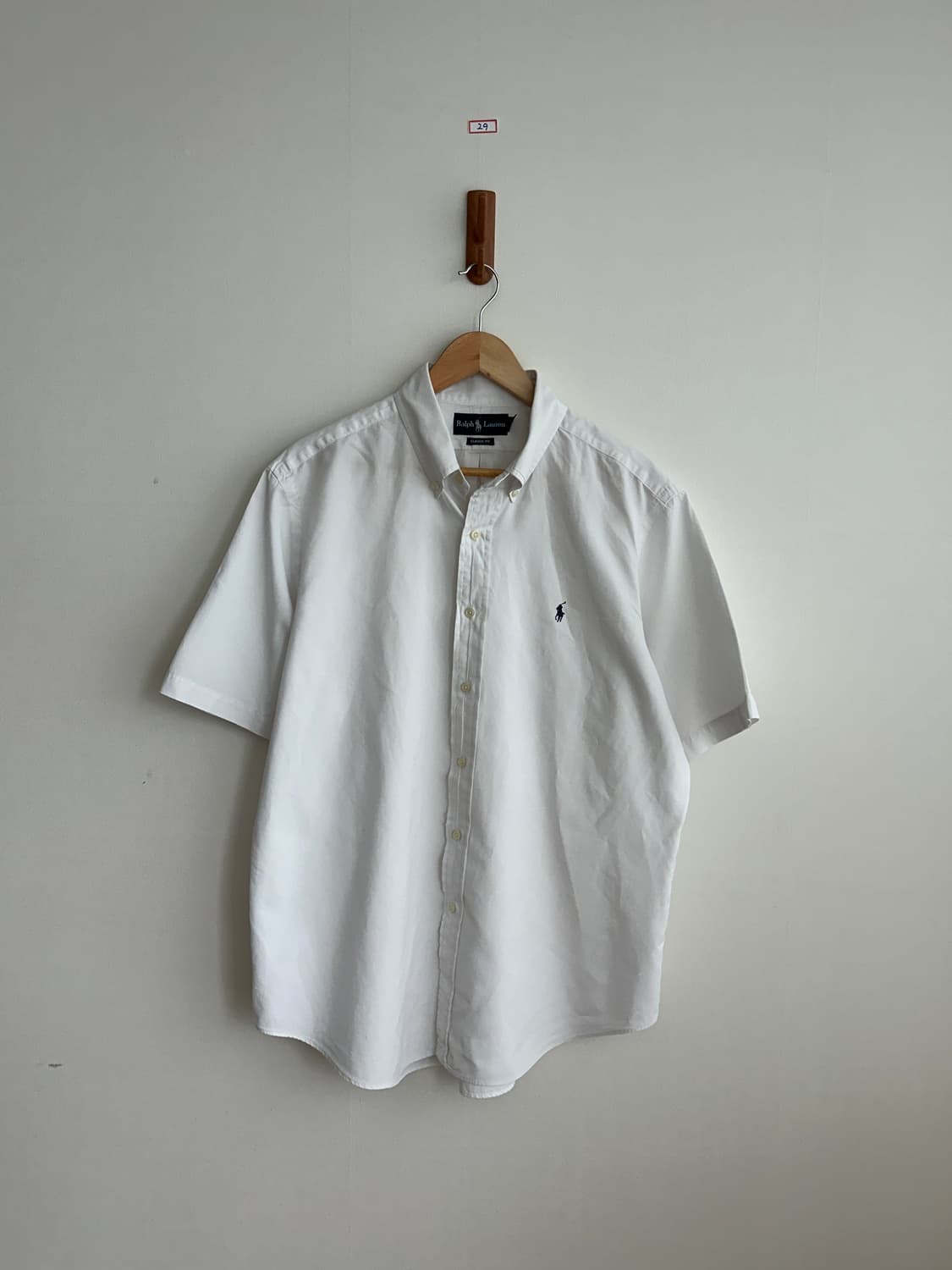 폴로 랄프로렌 화이트 반팔 셔츠 XL 상품이미지3