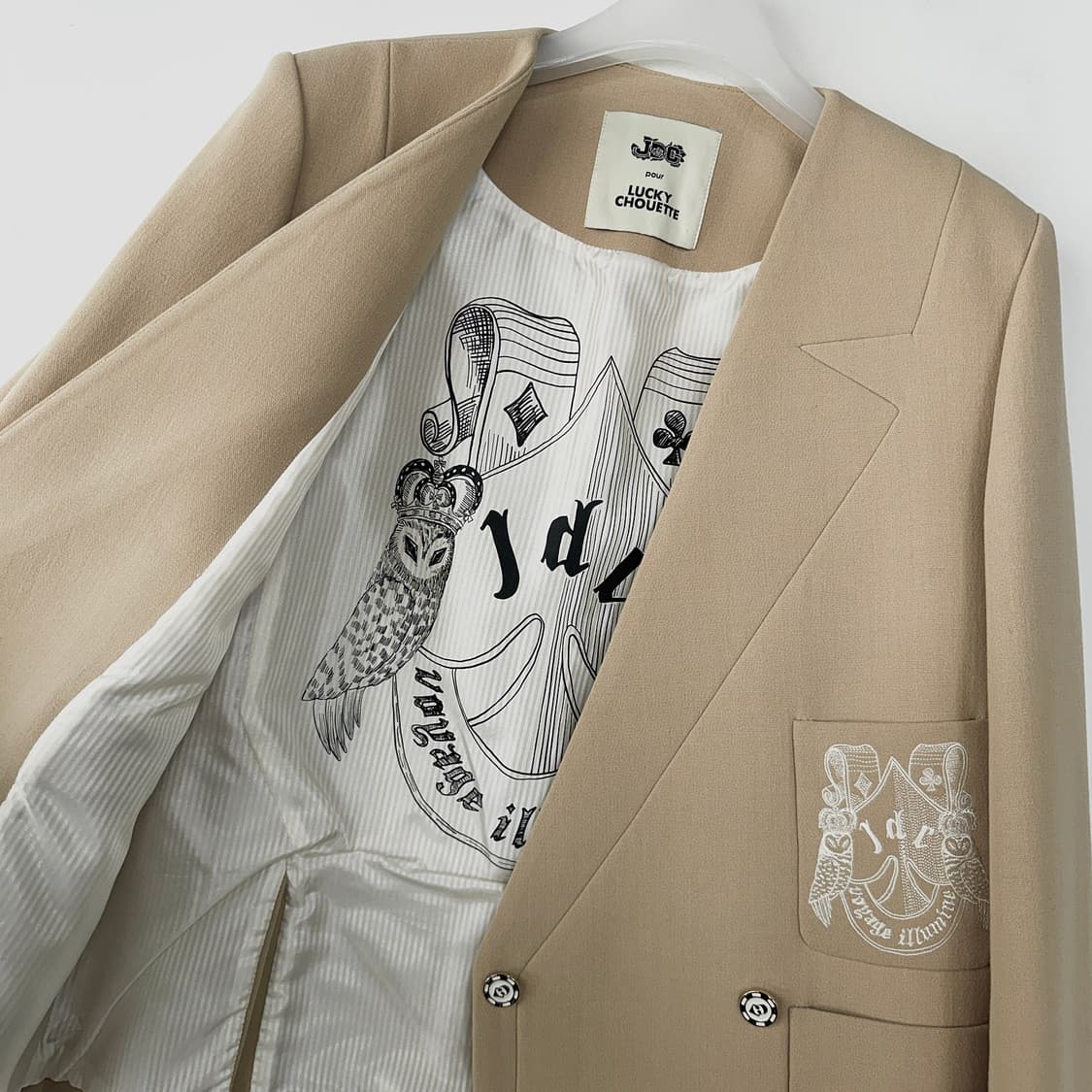 JDC 럭키슈에뜨 로고 자수 블레이저 상품이미지2