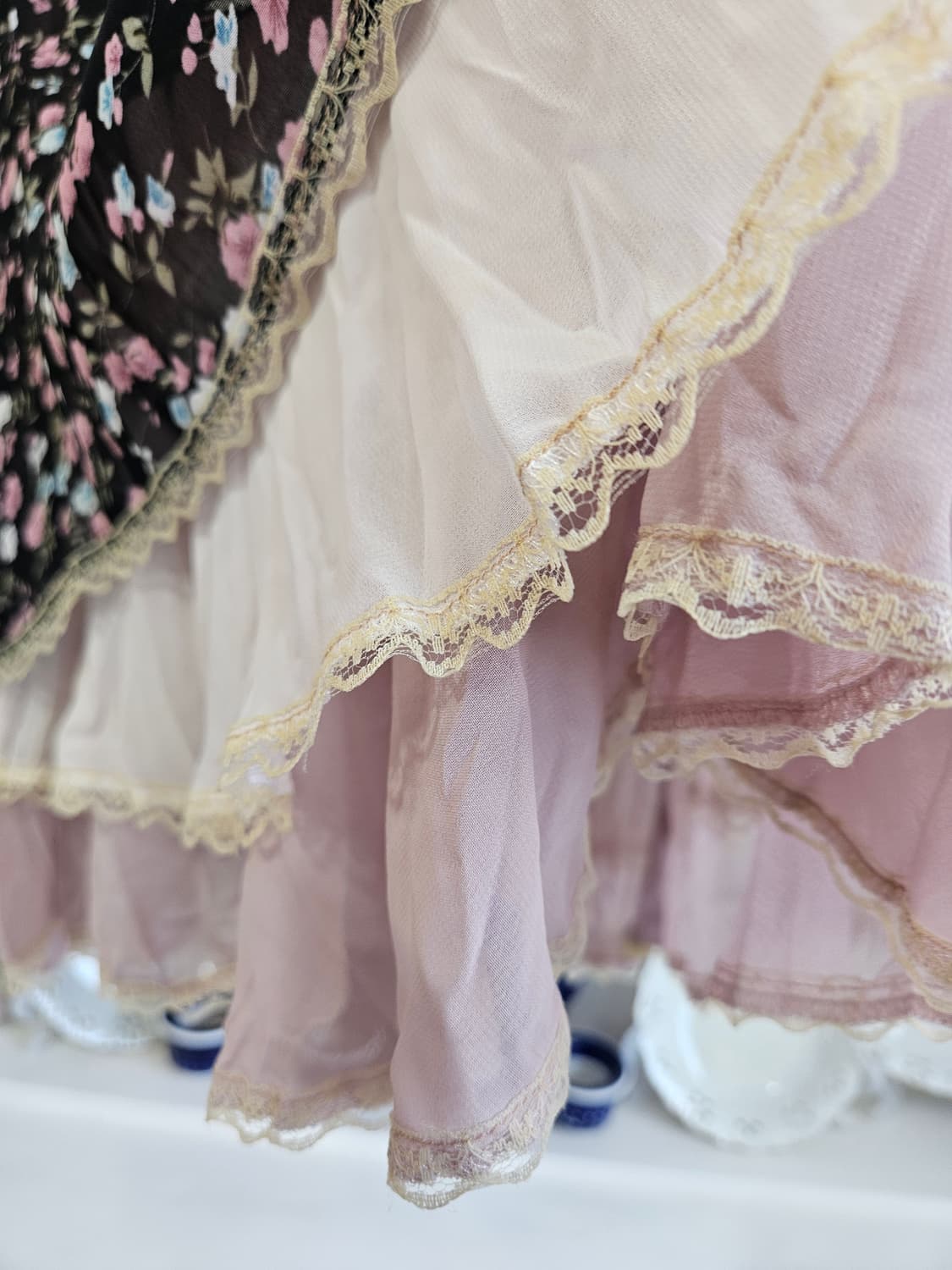 플라워 레이어드 캉캉 쉬폰 원피스 상품이미지7