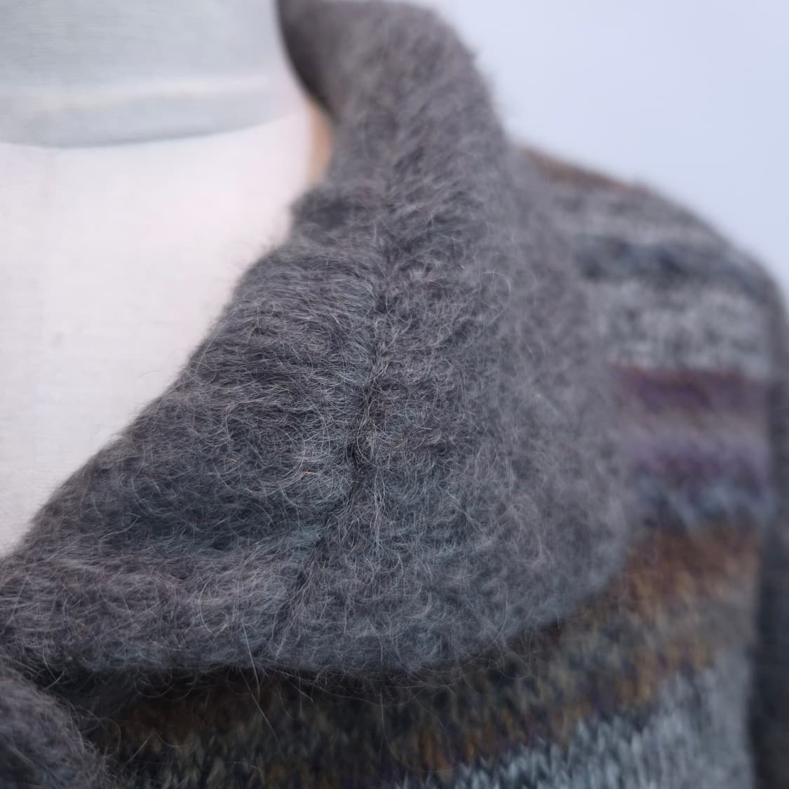 그레이 모헤어 울 코트 상품이미지3